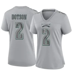 Women's Jahan Dotson Philadelphia Eagles No.2 Game Atmosphere Fashion Jersey - Gray