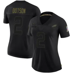 Women's Jahan Dotson Philadelphia Eagles No.2 Limited 2020 Salute To Service Jersey - Black