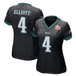 Women's Jake Elliott Philadelphia Eagles No.4 Game Alternate Super Bowl LIX Jersey - Black