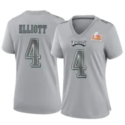 Women's Jake Elliott Philadelphia Eagles No.4 Game Atmosphere Fashion Super Bowl LIX Jersey - Gray