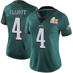 Women's Jake Elliott Philadelphia Eagles No.4 Limited Midnight Team Color Vapor Untouchable Super Bowl LIX Jersey - Green