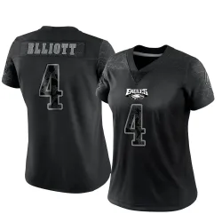 Women's Jake Elliott Philadelphia Eagles No.4 Limited Reflective Jersey - Black