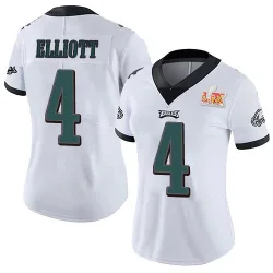 Women's Jake Elliott Philadelphia Eagles No.4 Limited Vapor Untouchable Super Bowl LIX Jersey - White