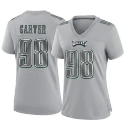 Women's Jalen Carter Philadelphia Eagles No.98 Game Atmosphere Fashion Jersey - Gray