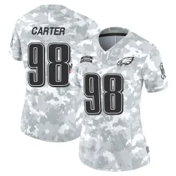 Women's Jalen Carter Philadelphia Eagles No.98 Limited 2024 Salute to Service Jersey - Arctic Camo