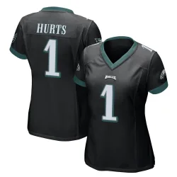 Women's Jalen Hurts Philadelphia Eagles No.1 Game Alternate Jersey - Black