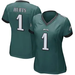 Women's Jalen Hurts Philadelphia Eagles No.1 Game Team Color Jersey - Green