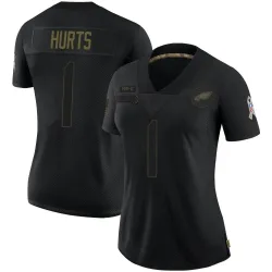 Women's Jalen Hurts Philadelphia Eagles No.1 Limited 2020 Salute To Service Jersey - Black