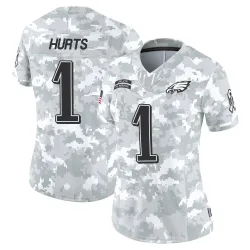 Women's Jalen Hurts Philadelphia Eagles No.1 Limited 2024 Salute to Service Jersey - Arctic Camo