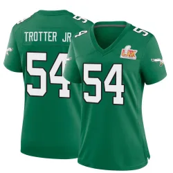 Women's Jeremiah Trotter Jr. Philadelphia Eagles No.54 Game Kelly Alternate Super Bowl LIX Jersey - Green