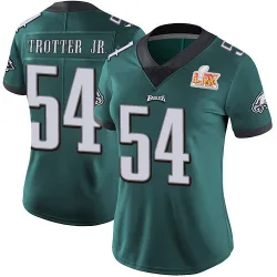 Women's Jeremiah Trotter Jr. Philadelphia Eagles No.54 Limited Midnight Team Color Vapor Untouchable Super Bowl LIX Jersey - Gre