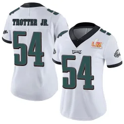 Women's Jeremiah Trotter Jr. Philadelphia Eagles No.54 Limited Vapor Untouchable Super Bowl LIX Jersey - White