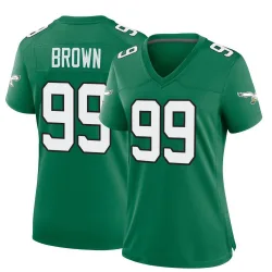 Women's Jerome Brown Philadelphia Eagles No.99 Game Kelly Alternate Jersey - Green