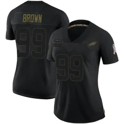 Women's Jerome Brown Philadelphia Eagles No.99 Limited 2020 Salute To Service Jersey - Black