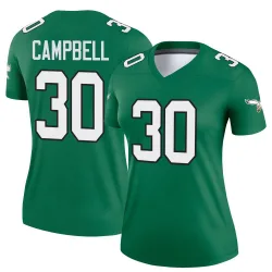 Women's Jihaad Campbell Philadelphia Eagles No.30 Legend Kelly Alternate Jersey - Green