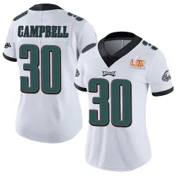Women's Jihaad Campbell Philadelphia Eagles No.30 Limited Vapor Untouchable Super Bowl LIX Jersey - White