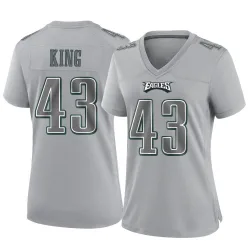 Women's Johnny King Philadelphia Eagles No.43 Game Atmosphere Fashion Jersey - Gray