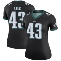Women's Johnny King Philadelphia Eagles No.43 Legend Color Rush Jersey - Black