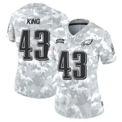 Women's Johnny King Philadelphia Eagles No.43 Limited 2024 Salute to Service Jersey - Arctic Camo