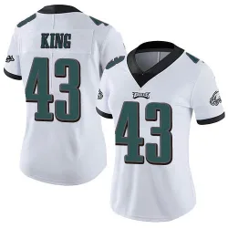 Women's Johnny King Philadelphia Eagles No.43 Limited Vapor Untouchable Jersey - White