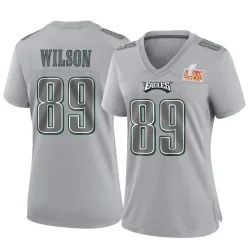 Women's Johnny Wilson Philadelphia Eagles No.89 Game Atmosphere Fashion Super Bowl LIX Jersey - Gray