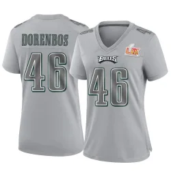 Women's Jon Dorenbos Philadelphia Eagles No.46 Game Atmosphere Fashion Super Bowl LIX Jersey - Gray