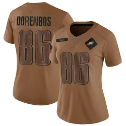 Women's Jon Dorenbos Philadelphia Eagles No.46 Limited 2023 Salute To Service Jersey - Brown