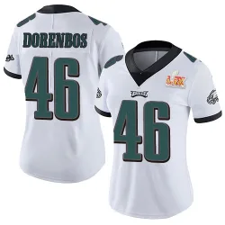 Women's Jon Dorenbos Philadelphia Eagles No.46 Limited Vapor Untouchable Super Bowl LIX Jersey - White