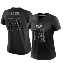 Women's Jon Toth Philadelphia Eagles No.64 Limited Reflective Jersey - Black