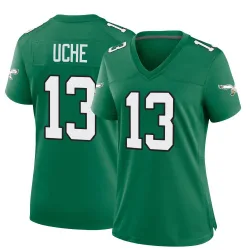 Women's Joshua Uche Philadelphia Eagles No.13 Game Kelly Alternate Jersey - Green
