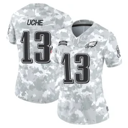 Women's Joshua Uche Philadelphia Eagles No.13 Limited 2024 Salute to Service Jersey - Arctic Camo