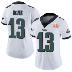 Women's Joshua Uche Philadelphia Eagles No.13 Limited Vapor Untouchable Super Bowl LIX Jersey - White