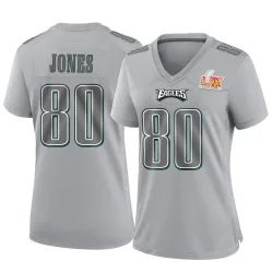 Women's Julio Jones Philadelphia Eagles No.80 Game Atmosphere Fashion Super Bowl LIX Jersey - Gray