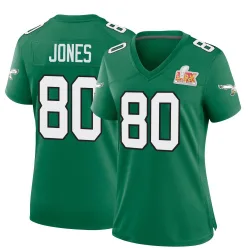 Women's Julio Jones Philadelphia Eagles No.80 Game Kelly Alternate Super Bowl LIX Jersey - Green