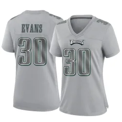 Women's Justin Evans Philadelphia Eagles No.30 Game Atmosphere Fashion Jersey - Gray