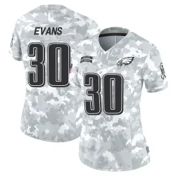 Women's Justin Evans Philadelphia Eagles No.30 Limited 2024 Salute to Service Jersey - Arctic Camo