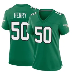 Women's KJ Henry Philadelphia Eagles No.50 Game Kelly Alternate Jersey - Green