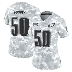 Women's KJ Henry Philadelphia Eagles No.50 Limited 2024 Salute to Service Jersey - Arctic Camo