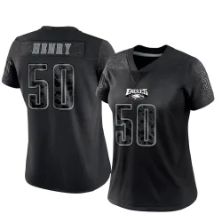 Women's KJ Henry Philadelphia Eagles No.50 Limited Reflective Jersey - Black