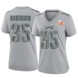 Women's Keilan Robinson Philadelphia Eagles No.35 Game Atmosphere Fashion Super Bowl LIX Jersey - Gray