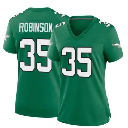 Women's Keilan Robinson Philadelphia Eagles No.35 Game Kelly Alternate Jersey - Green