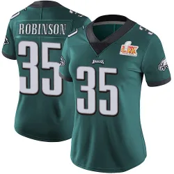 Women's Keilan Robinson Philadelphia Eagles No.35 Limited Midnight Team Color Vapor Untouchable Super Bowl LIX Jersey - Green