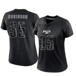 Women's Keilan Robinson Philadelphia Eagles No.35 Limited Reflective Jersey - Black