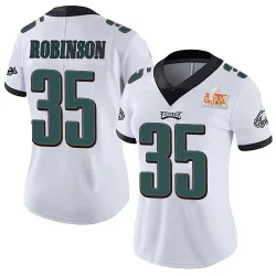 Women's Keilan Robinson Philadelphia Eagles No.35 Limited Vapor Untouchable Super Bowl LIX Jersey - White