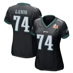 Women's Kendall Lamm Philadelphia Eagles No.74 Game Alternate Super Bowl LIX Jersey - Black