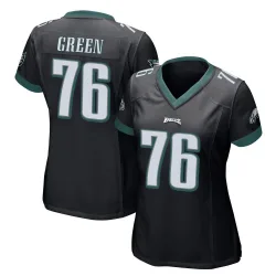 Women's Kenyon Green Philadelphia Eagles No.76 Game Alternate Jersey - Black