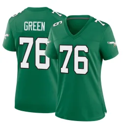 Women's Kenyon Green Philadelphia Eagles No.76 Game Kelly Alternate Jersey - Green
