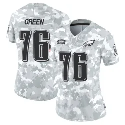 Women's Kenyon Green Philadelphia Eagles No.76 Limited 2024 Salute to Service Jersey - Arctic Camo