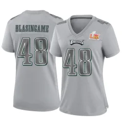 Women's Khari Blasingame Philadelphia Eagles No.48 Game Atmosphere Fashion Super Bowl LIX Jersey - Gray