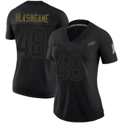 Women's Khari Blasingame Philadelphia Eagles No.48 Limited 2020 Salute To Service Jersey - Black
